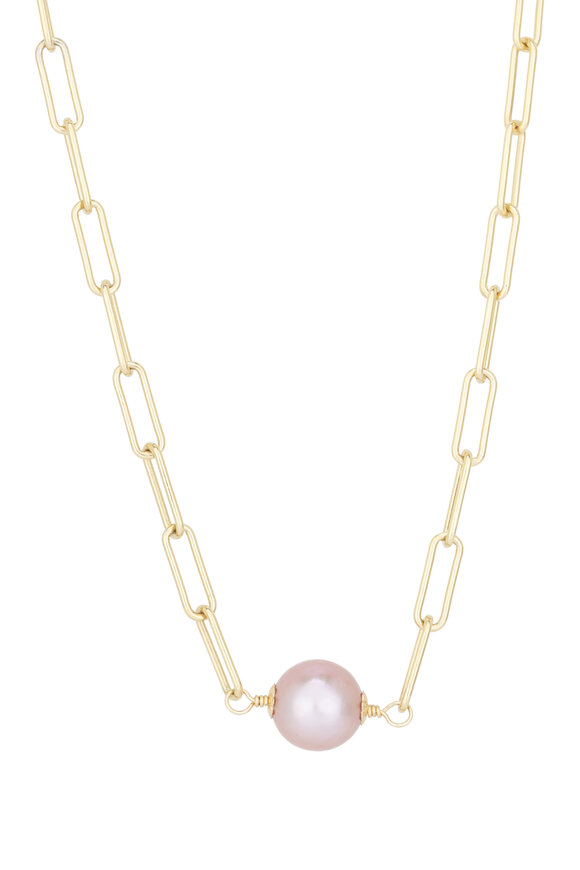 Cristina V. Polished Safety Pin Freshwater Pearl Necklace - view 2