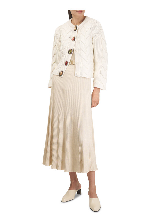 Zimmermann Awaken Light Gold Metallic Midi Dress - view 5
