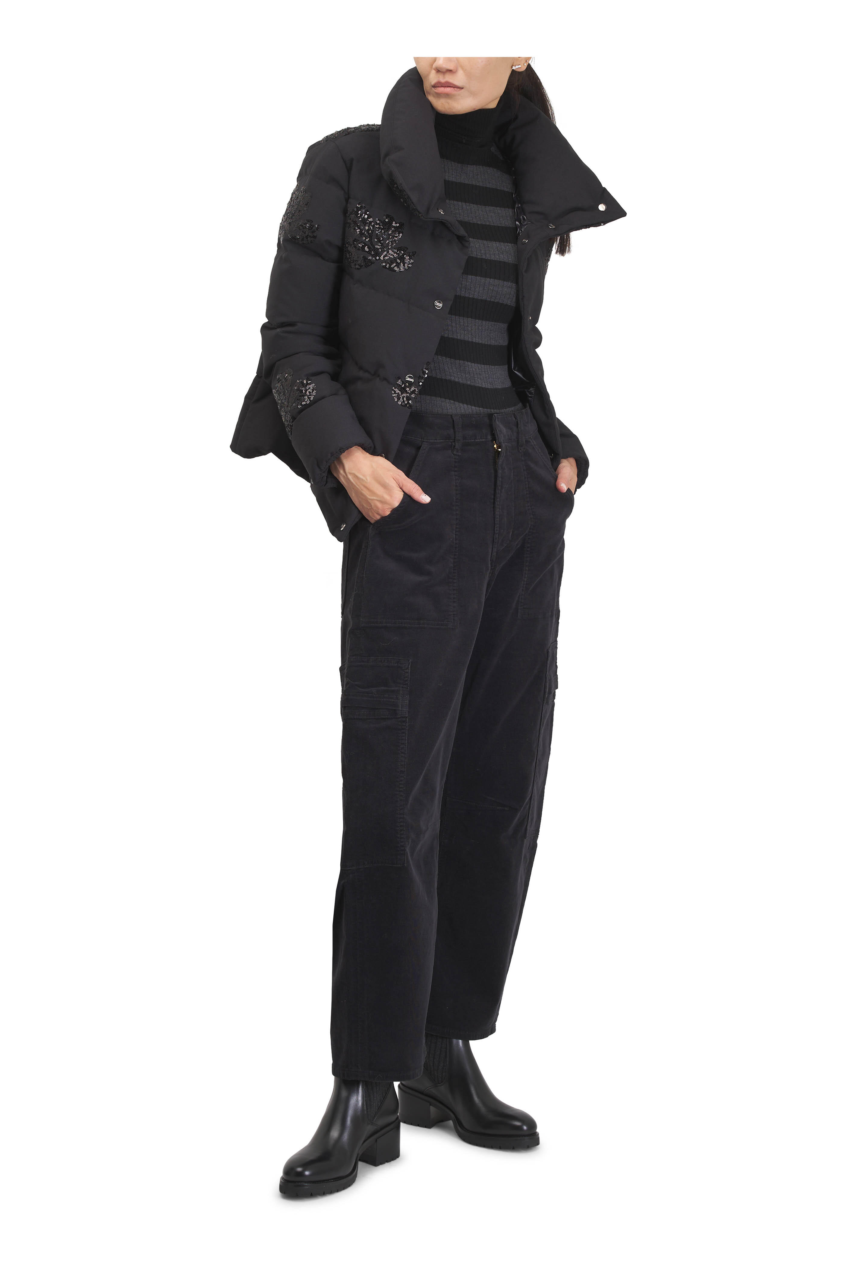 Citizens of Humanity - Marcelle Charcoal Low Slung Cargo Corduroy Pant