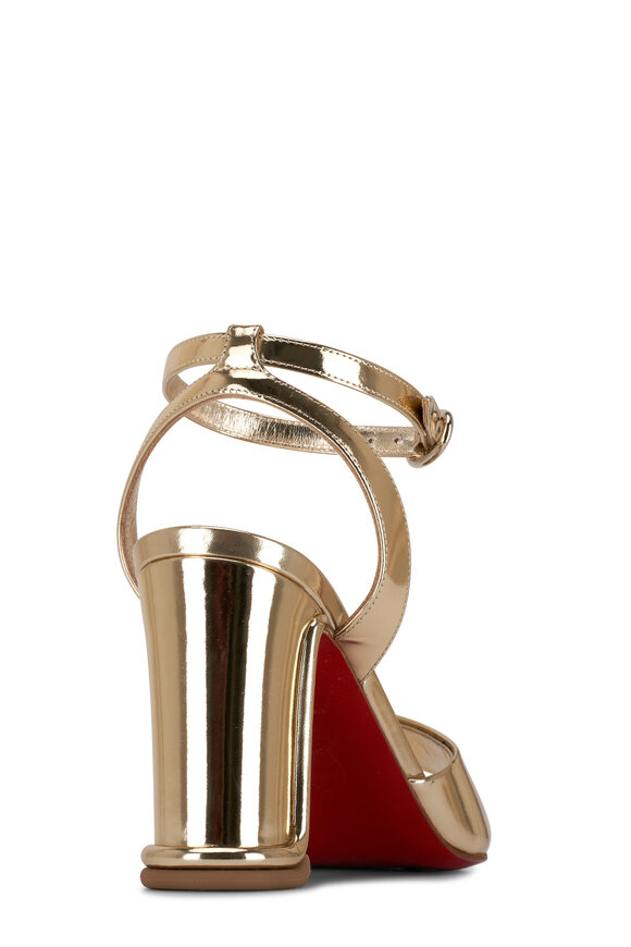 Christian Louboutin - Amalili Metallic Gold Peep Toe Sandal, 85mm