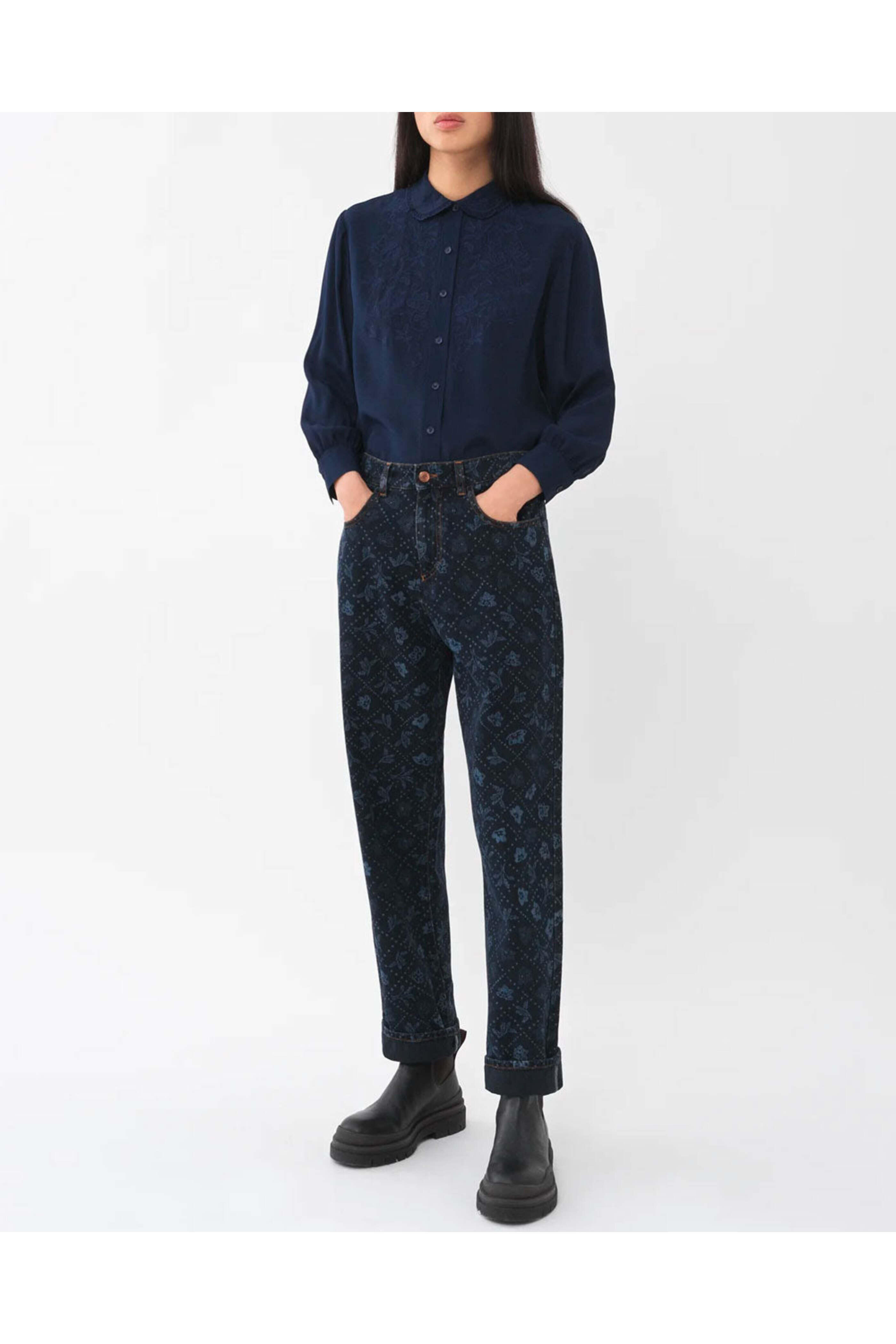 See by Chloé - Blue Printed Denim Pants