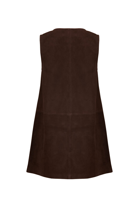 Frame Dark Brown Suede Safari Tent Dress - view 2