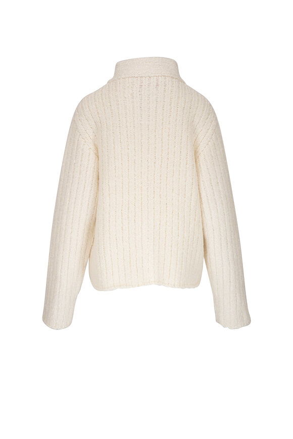 The Elder Statesman - Mulberry Boxy Ivory Cardigan