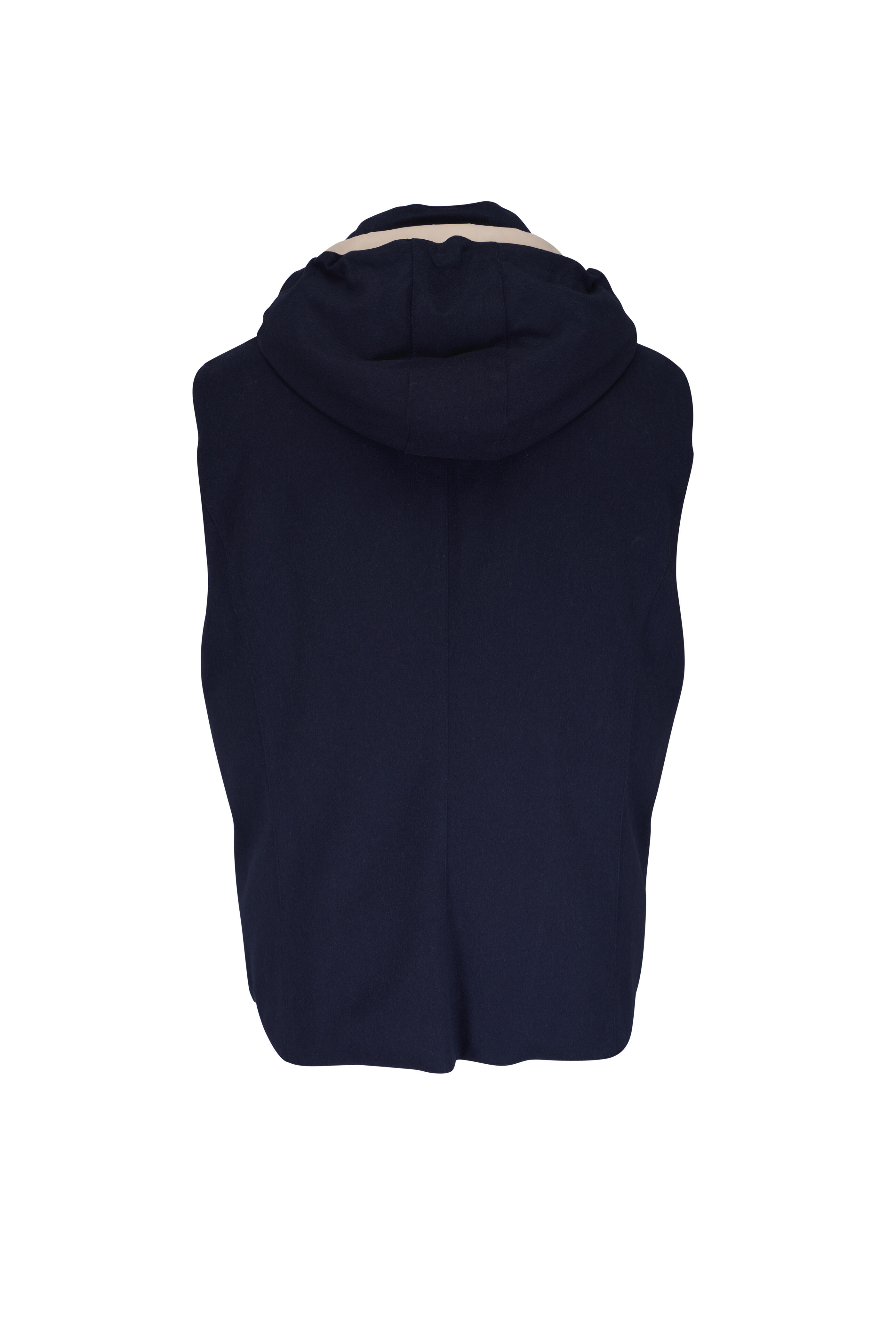 Brunello Cucinelli - Navy Blue Wool Flannel Down Vest