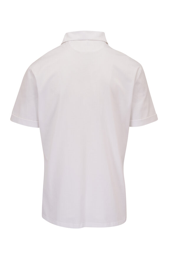 Emanuel Berg - White Cotton Jersey Short Sleeve Polo