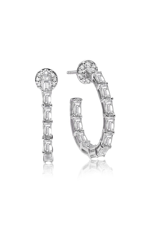 Nam Cho Basic Baguette Diamond Hoops