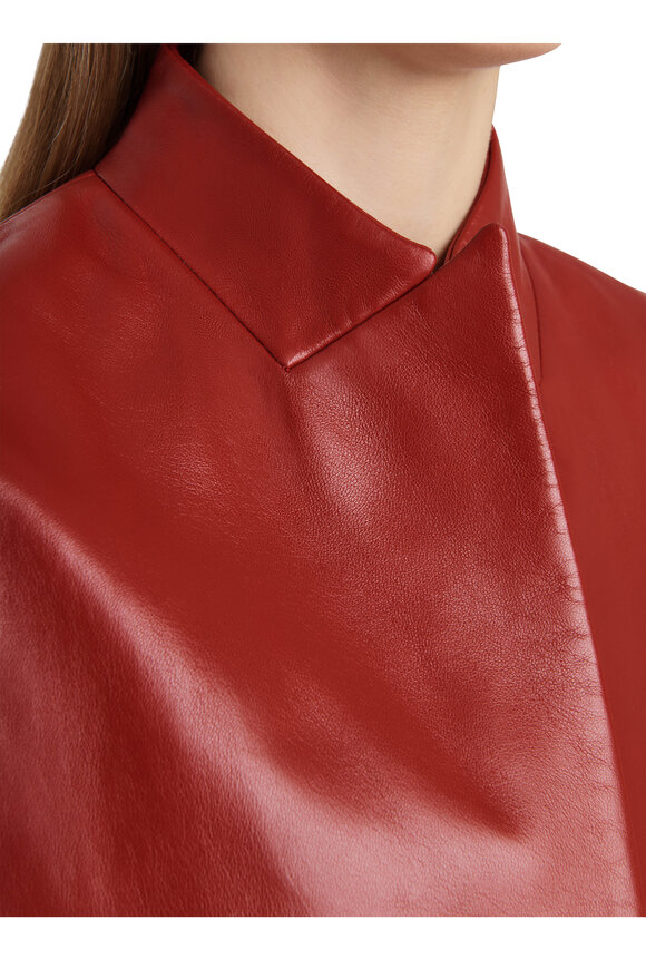 Khaite Dolso Deep Red Leather Jacket - view 5