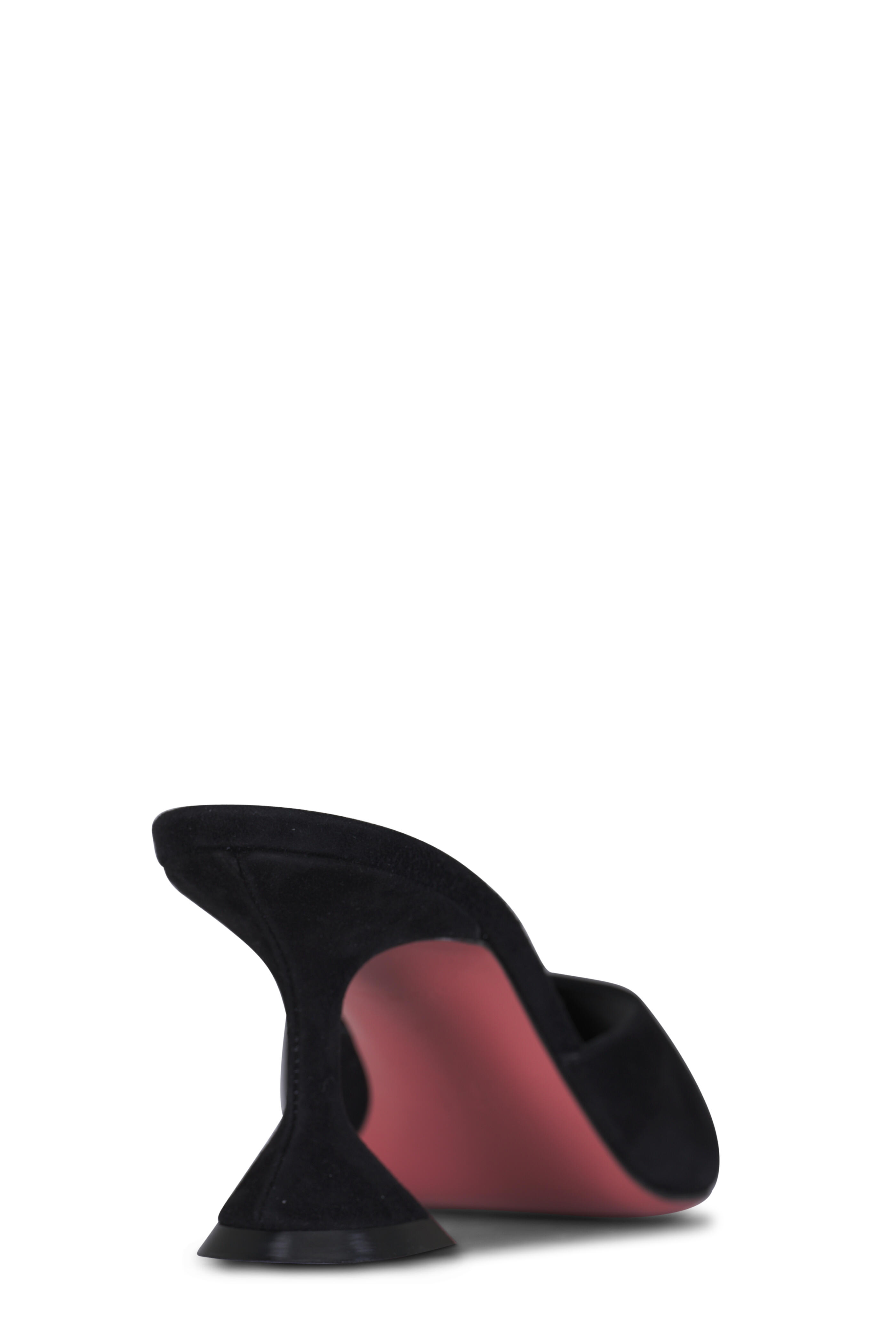 Amina Muaddi - Lupita Black Suede Sandal, 70mm | Mitchell Stores