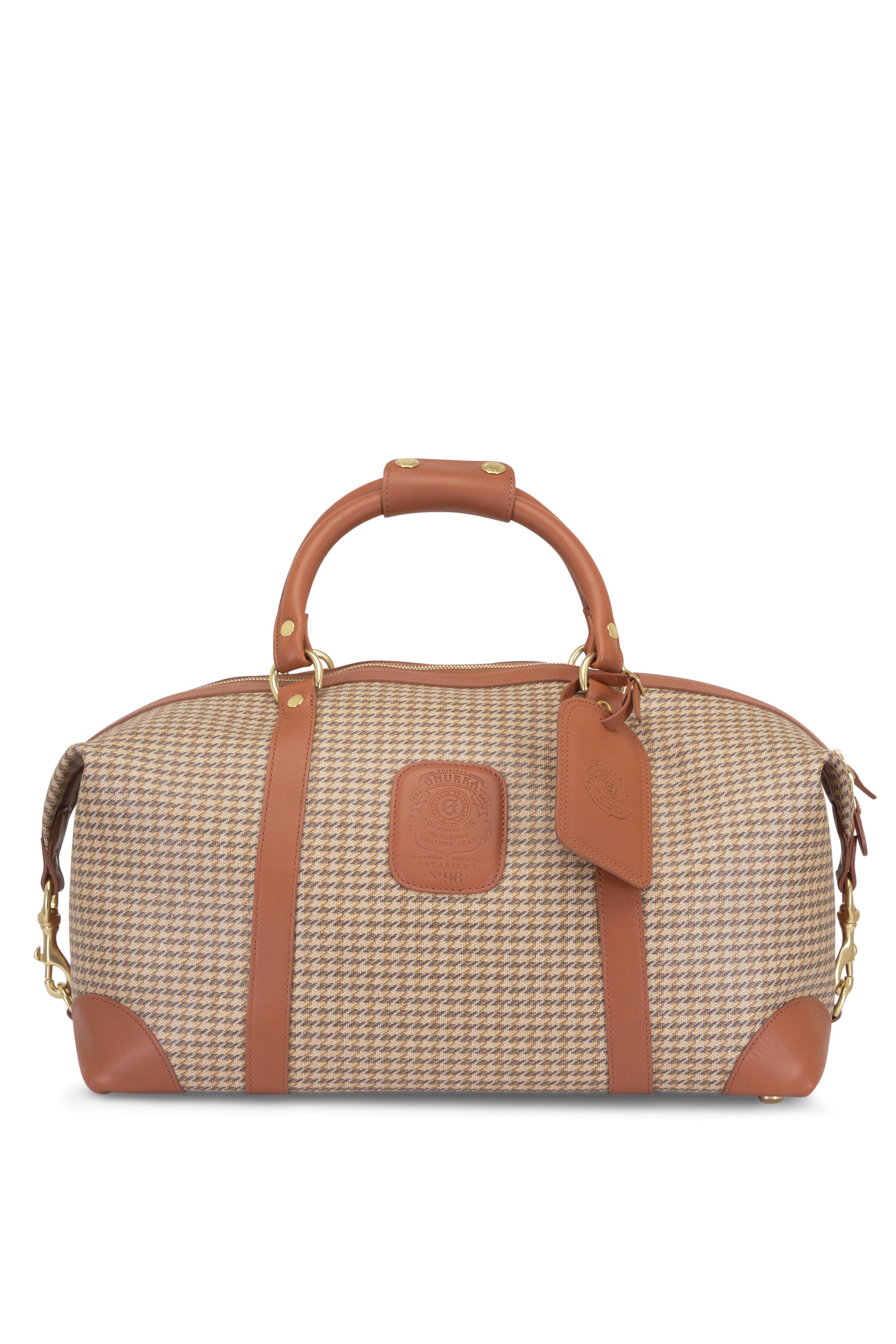 バッグ GHURKA Cavalier I No.96 Chestnut Leather Cavalier I No. 96 | Vintage Chestnut Leather Duffle Bag