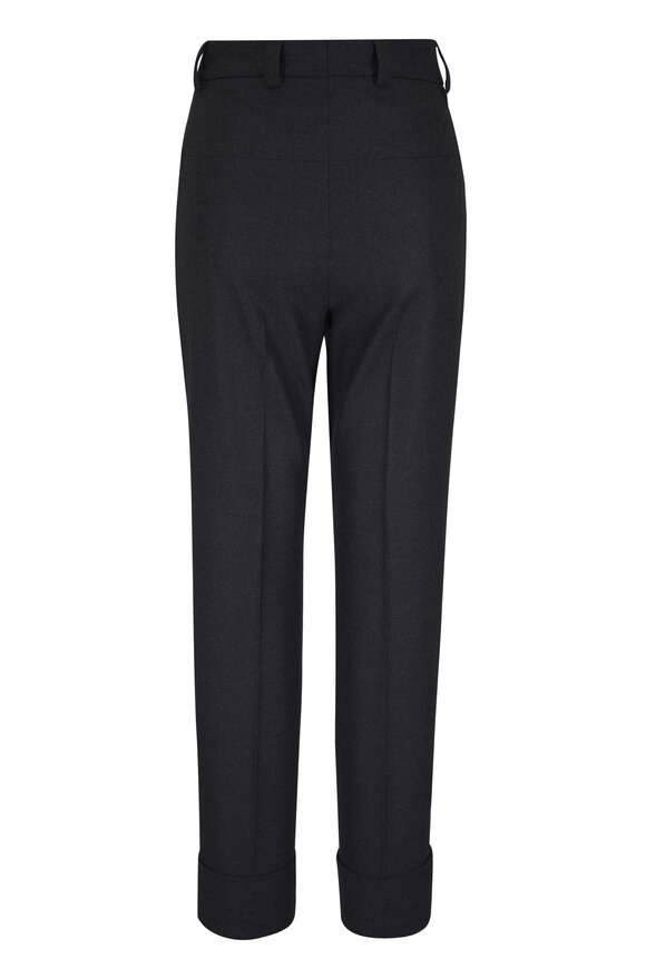 Akris Maxima Charcoal Gray Cuffed Wool Pant - view 3