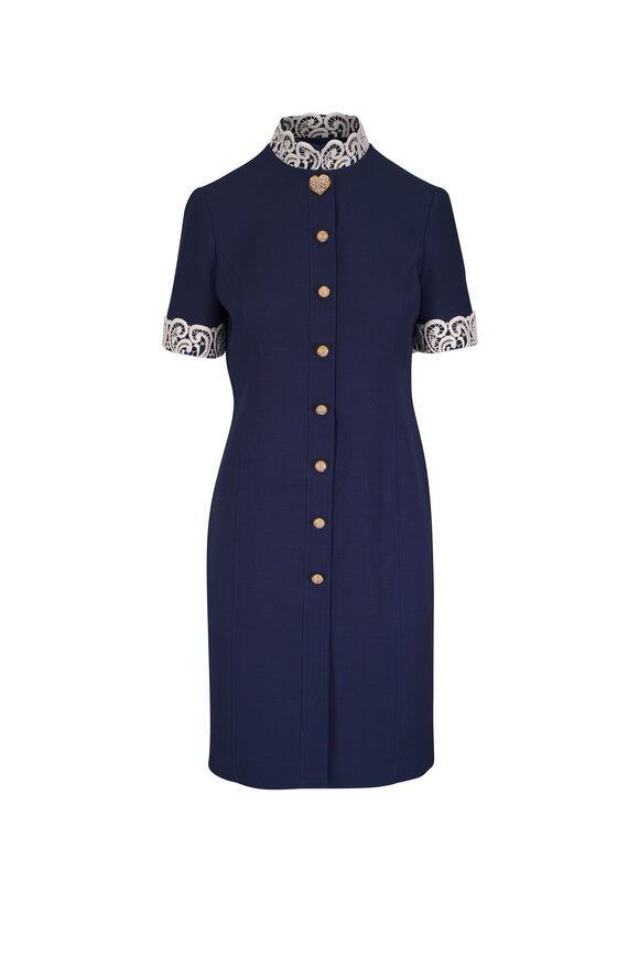 Lafayette 148 New York - Black Embellished Sheath Dress