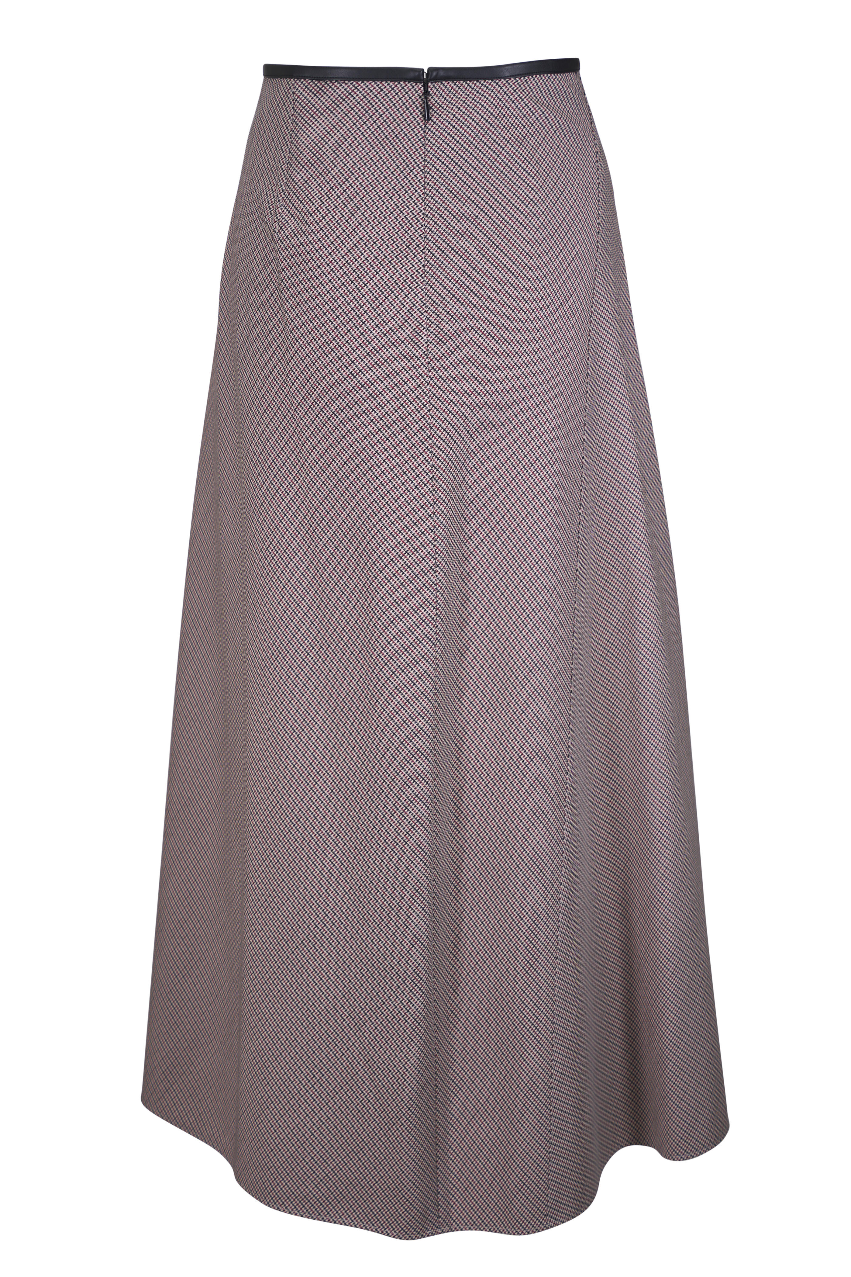 Vince - Black & Red Multi Houndstooth Skirt