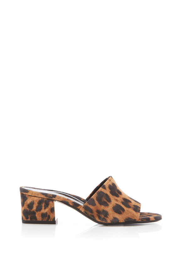Marion Parke - Roxanne Leopard Suede Slide Sandal, 45mm