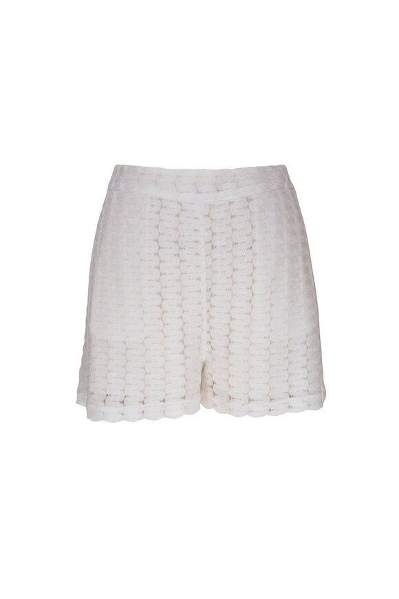 Missoni Brilliant White Lace Knit Shorts