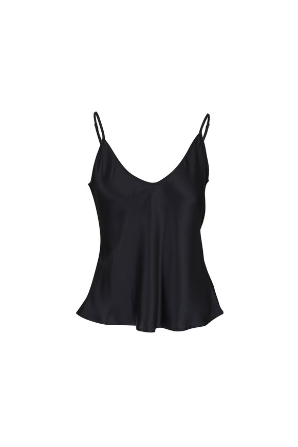 L'Agence Black Silk Tank Top - view 1