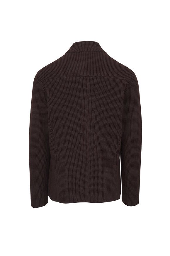 Maurizio Baldassari Brenta Dark Brown Wool Full Zip Sweater - view 3
