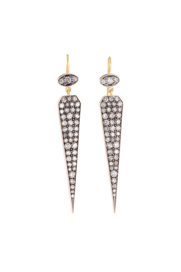 Sylva & Cie Diamond Dagger Drop Earrings
