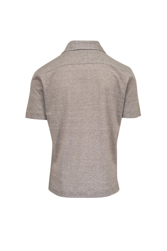 Maurizio Baldassari Camo Desert Linen & Cotton Polo - view 3