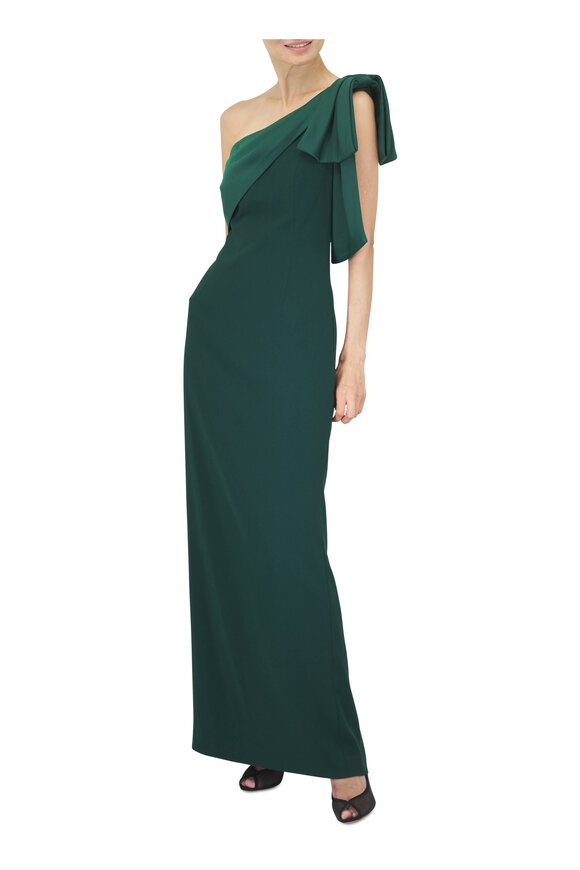 Sachin Babi Estrella Forest Green One Shoulder Gown - view 2