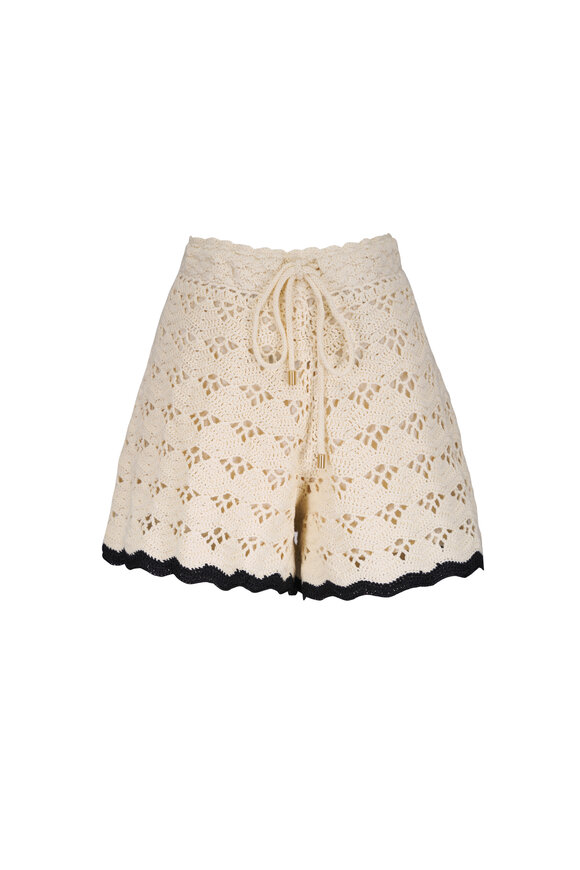 Zimmermann - Cream and Pink Paisley Acacia Tuck Short