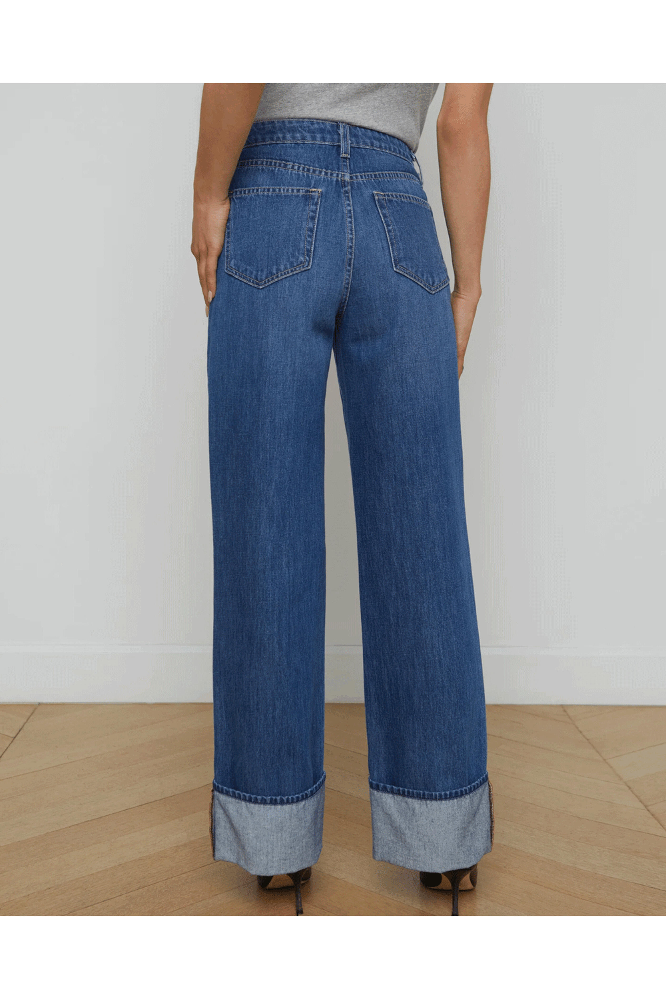 L'Agence - Lampson Miley Wide Leg Cuff Jean