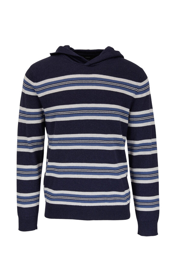 Vince - Heather Coastal Striped Knit Hoodie