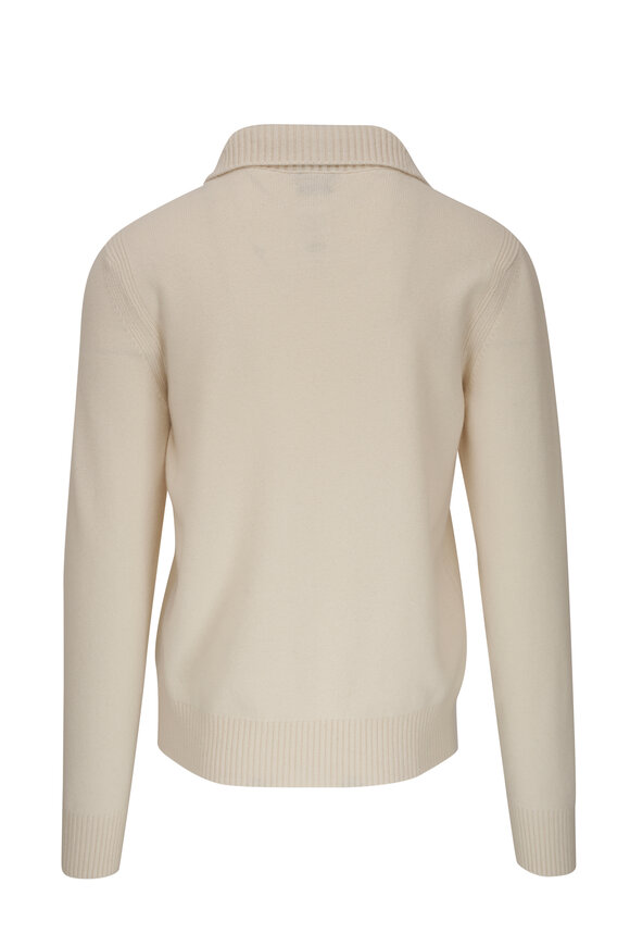 Tom Ford - Ivory Wool Blend Quarter Zip Pullover