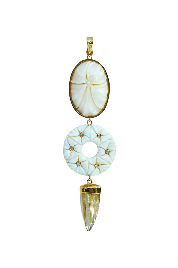 K. Brunini Jewels Diamond & Pearl Pendant - view 2