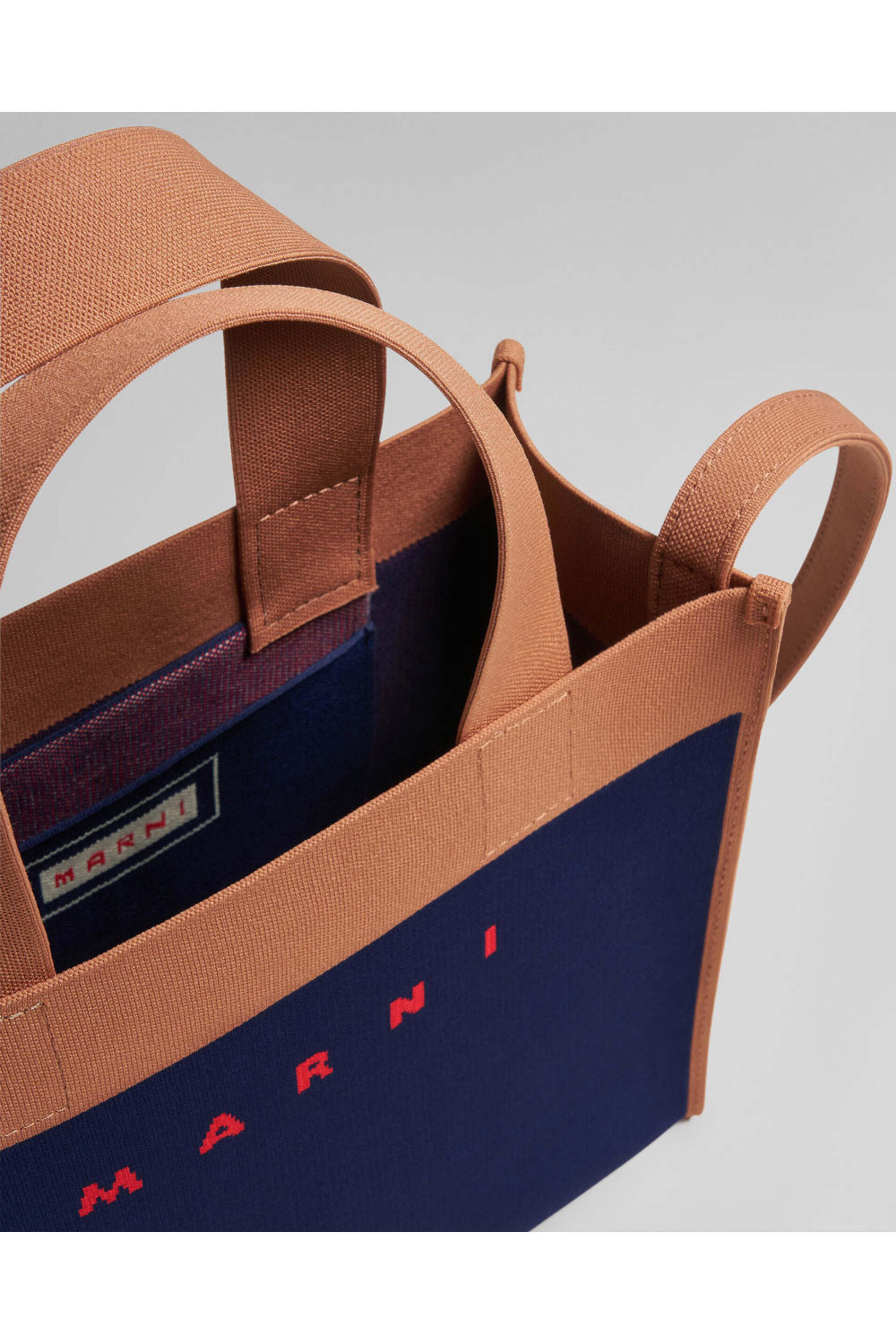 Marni - Small Shopping Bag in Iris and Peanut