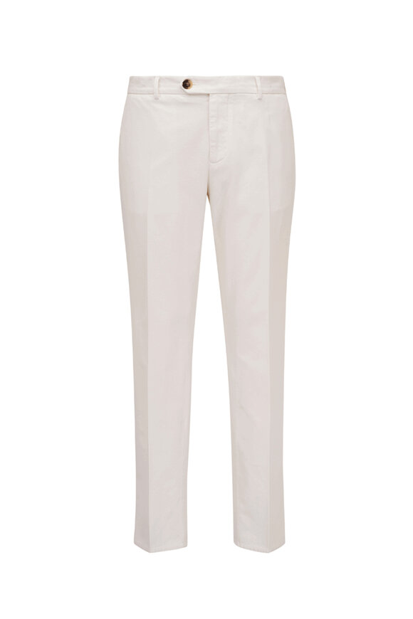 Brunello Cucinelli - Snow White Cotton Gabardine Pant