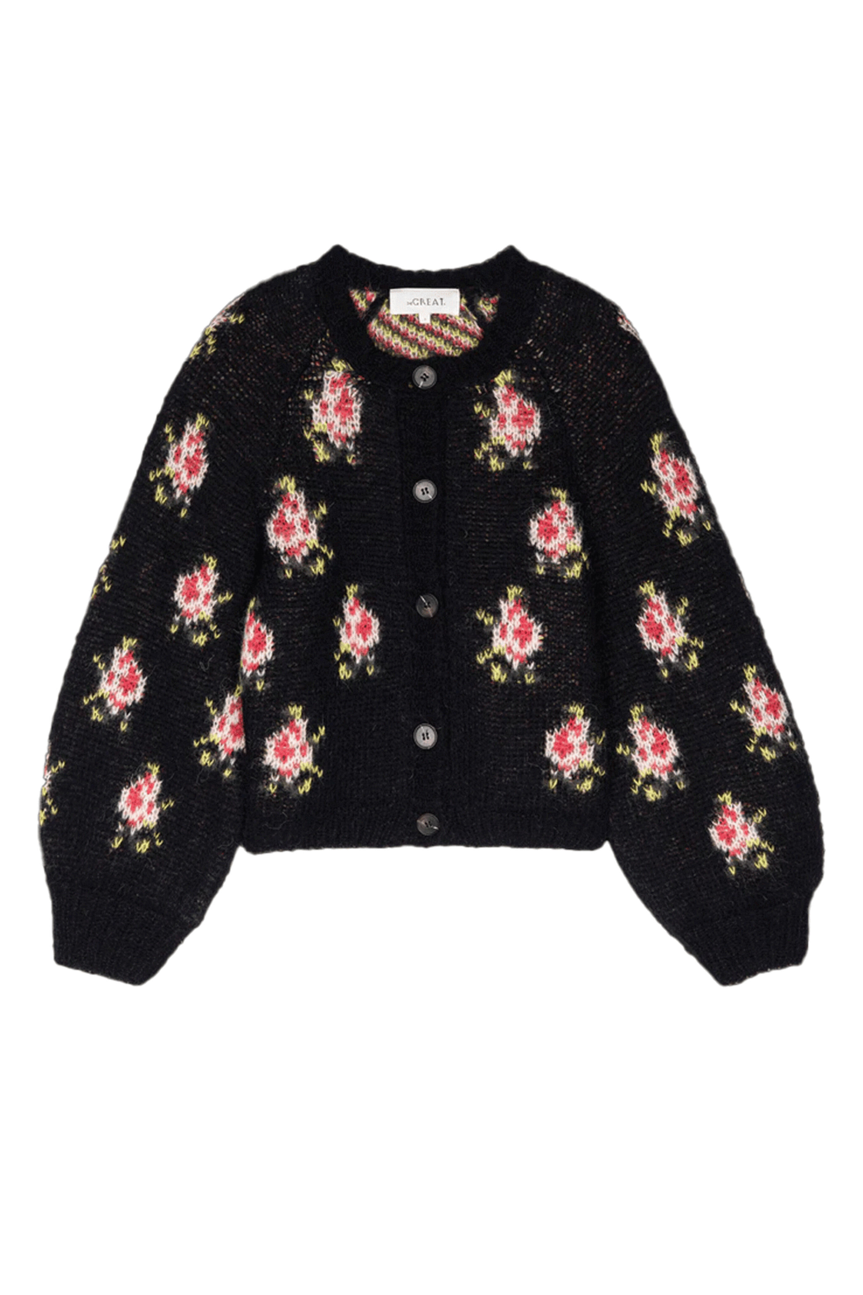 The Great - Black Heirloom Carousel Cardigan