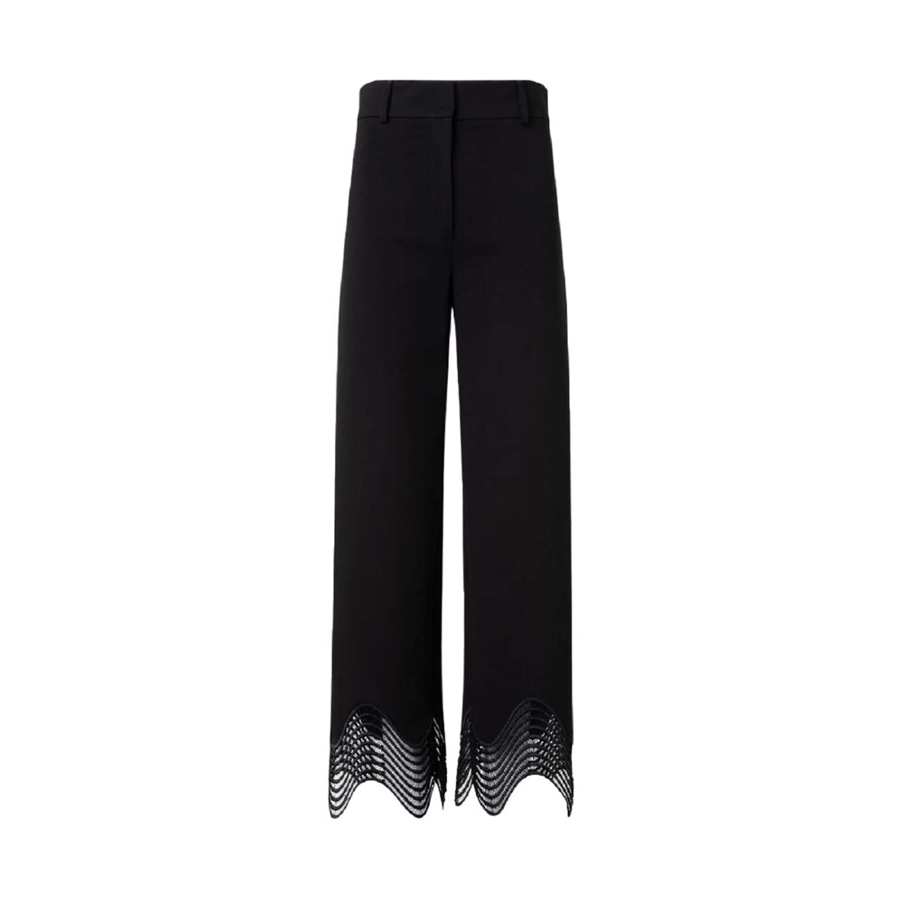 Akris Punto - Black Chieko Waved Lace Hem Trouser