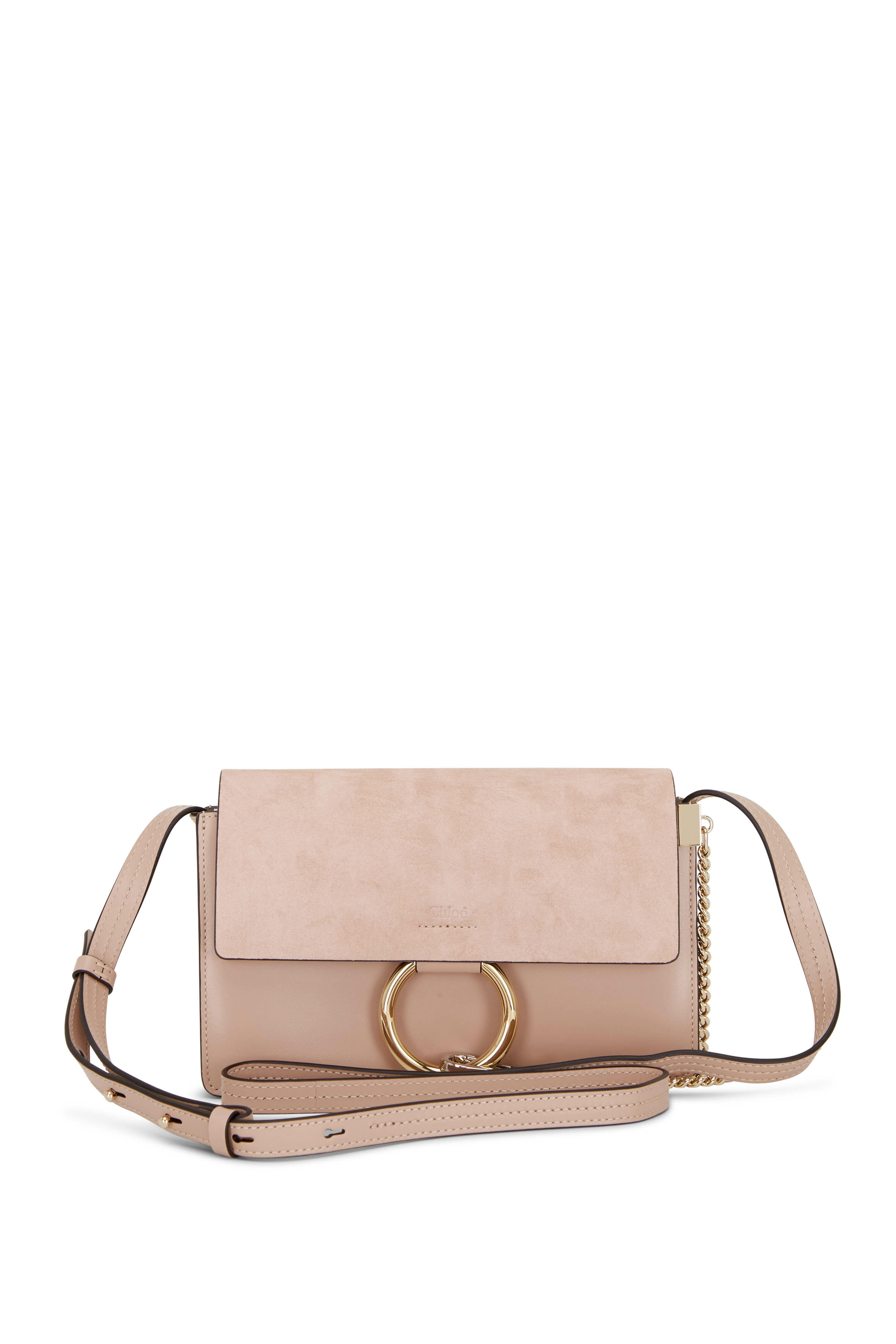 Chloé - Faye Misty Rose Leather & Suede Small Crossbody