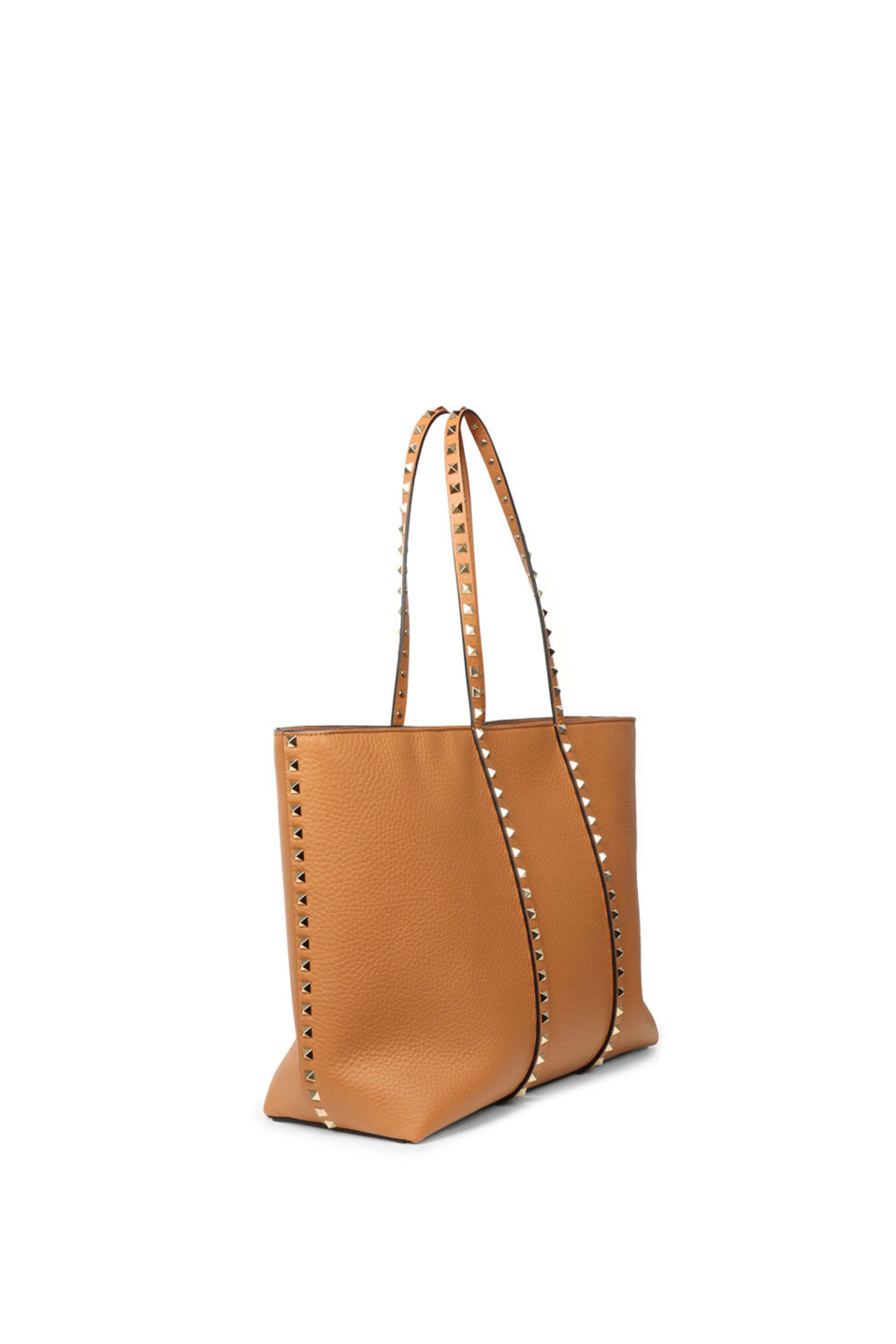 Valentino Garavani - Rockstud Leather Tote in Almond Beige