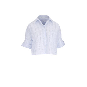 TWP - Next Ex White & Blue Stripe Cotton Shirt | Mitchell Stores