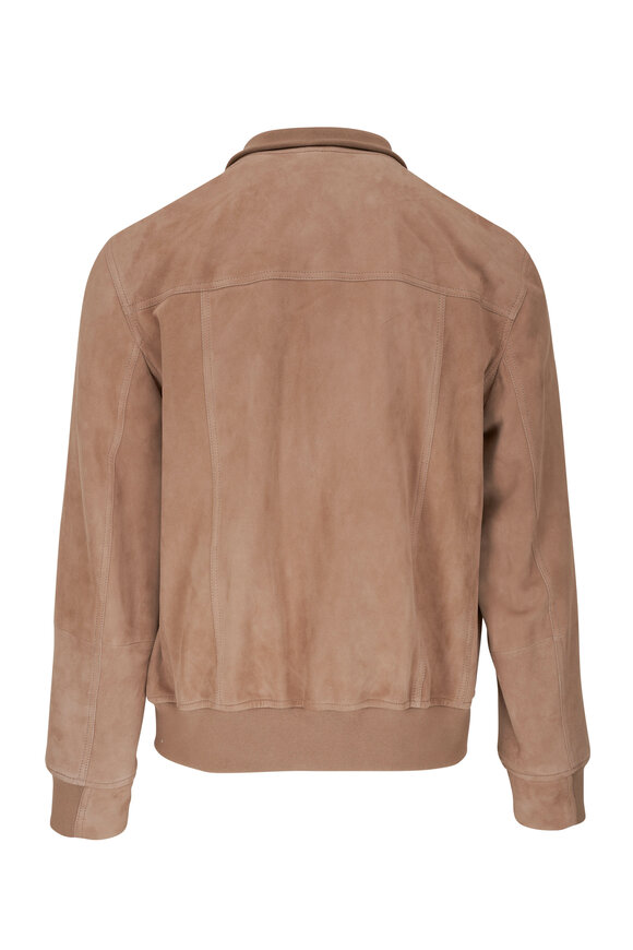 Brunello Cucinelli - Beige Suede Bomber Jacket 