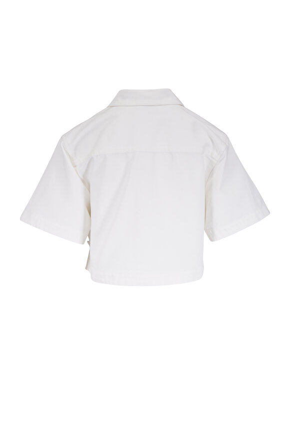 Simkhai Albaine Marshmallow Embroidered Denim Shirt - view 3