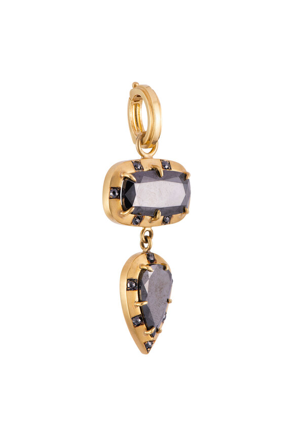 Sylva & Cie 18k Yellow Gold Black Diamond Pendant - view 1