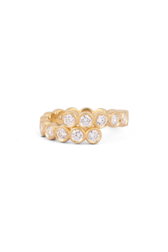 Sylva & Cie Gold Diamond Swirl Ring - view 2