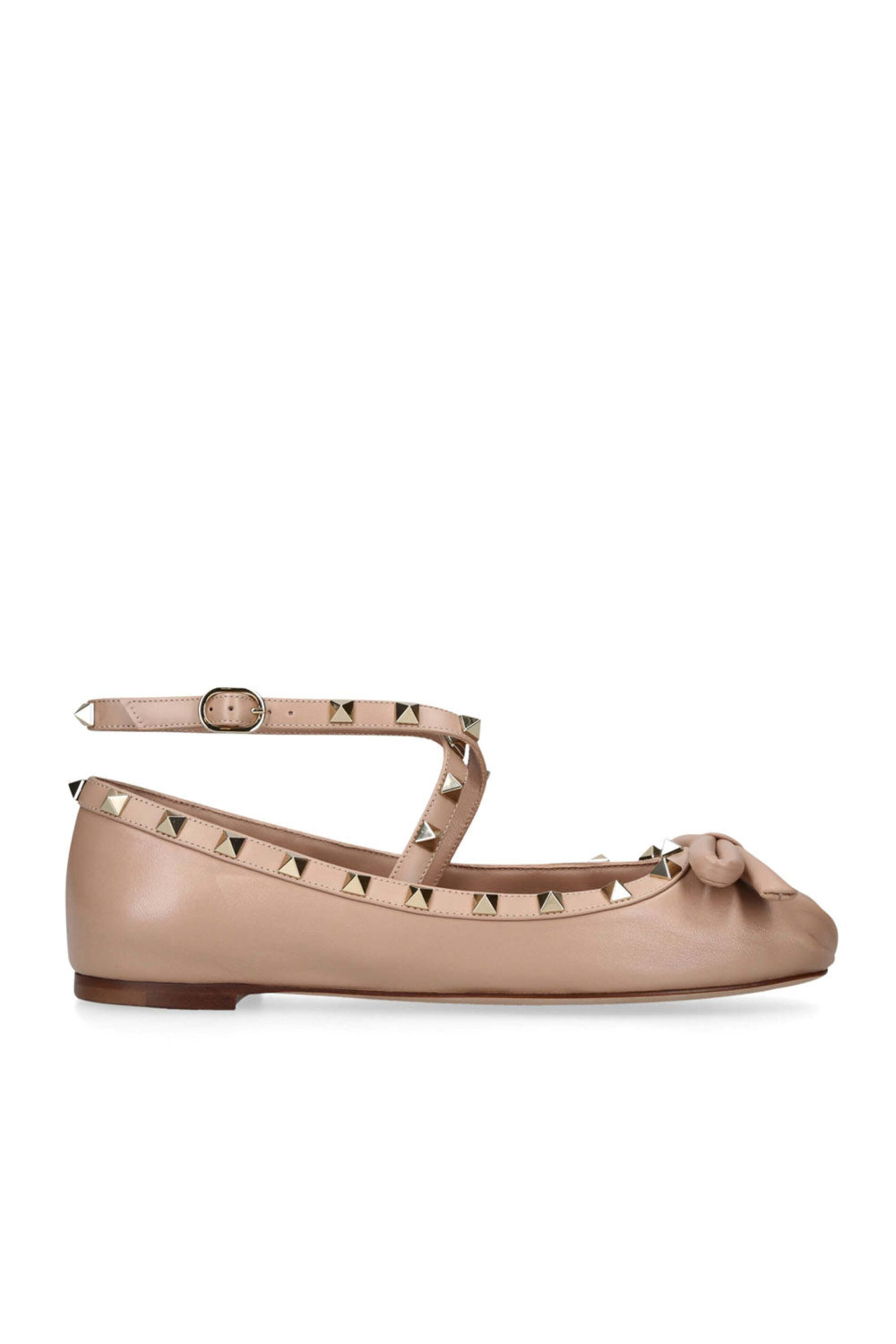 Valentino Garavani - Rockstud Ankle Strap Ballet Flat in Rose Cannelle