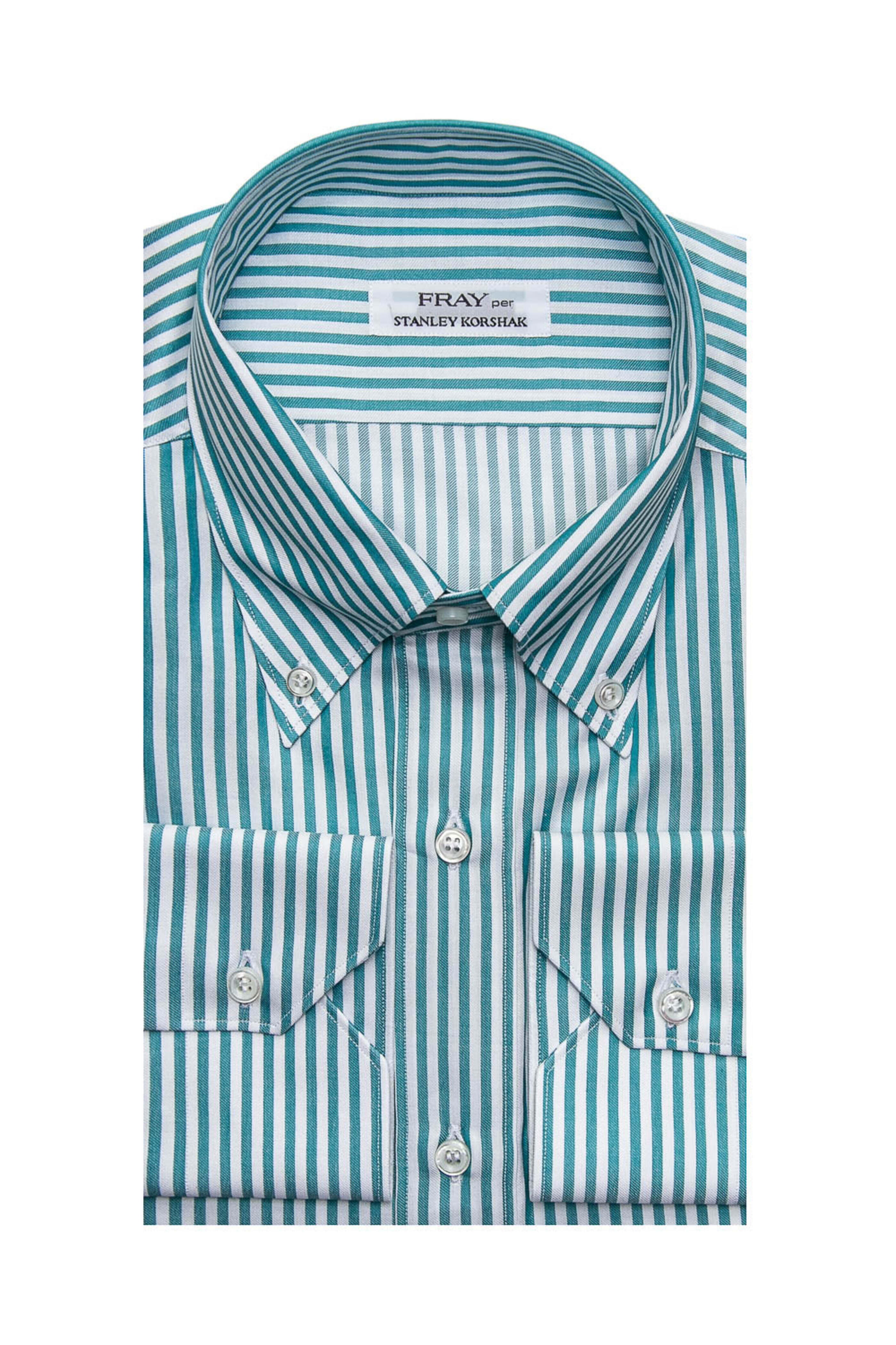 Fray - Teal Striped Dress Shirt