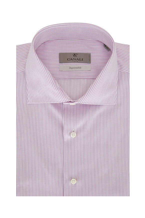 Canali - Purple Stripe Dress Shirt