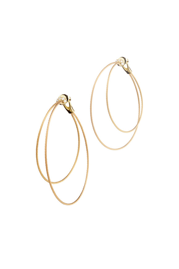 Paul Morelli 18K Yellow Gold Double Hoop Wire Earrings