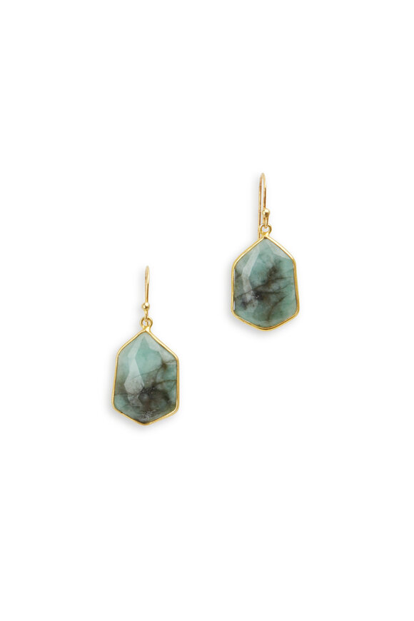 Loriann - Gold & Silver Emerald Earrings