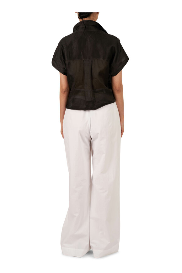 Brunello Cucinelli - White Poplin Wide Leg Pant