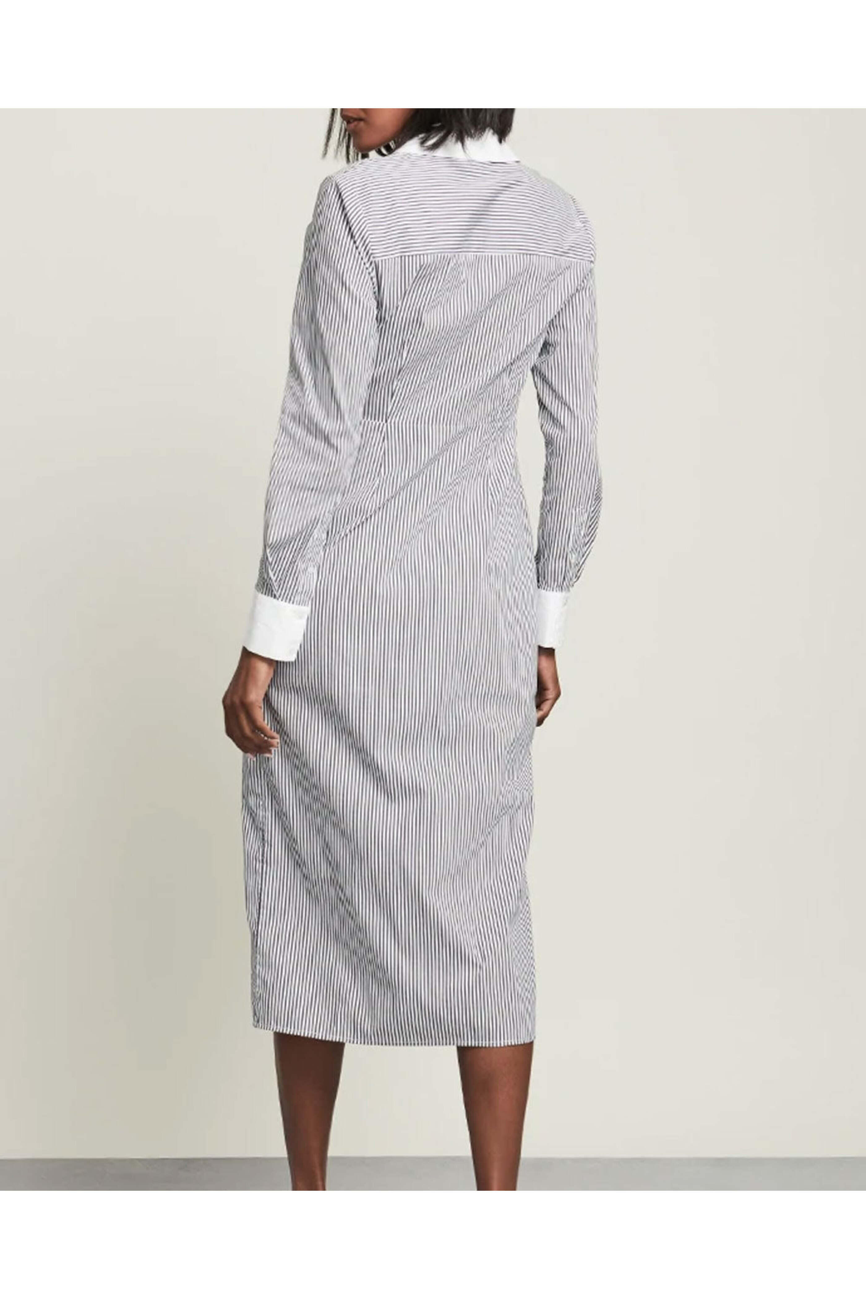 Veronica Beard - Charcoal Stripe Cita Midi Dress