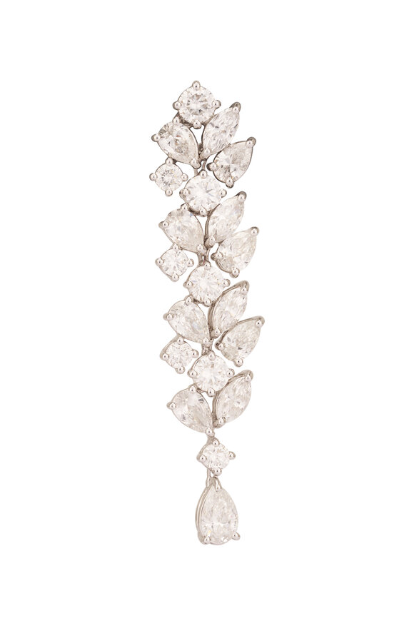 ZYDO 18k White Gold Fancy Cut Diamond Drop Earrings - view 2
