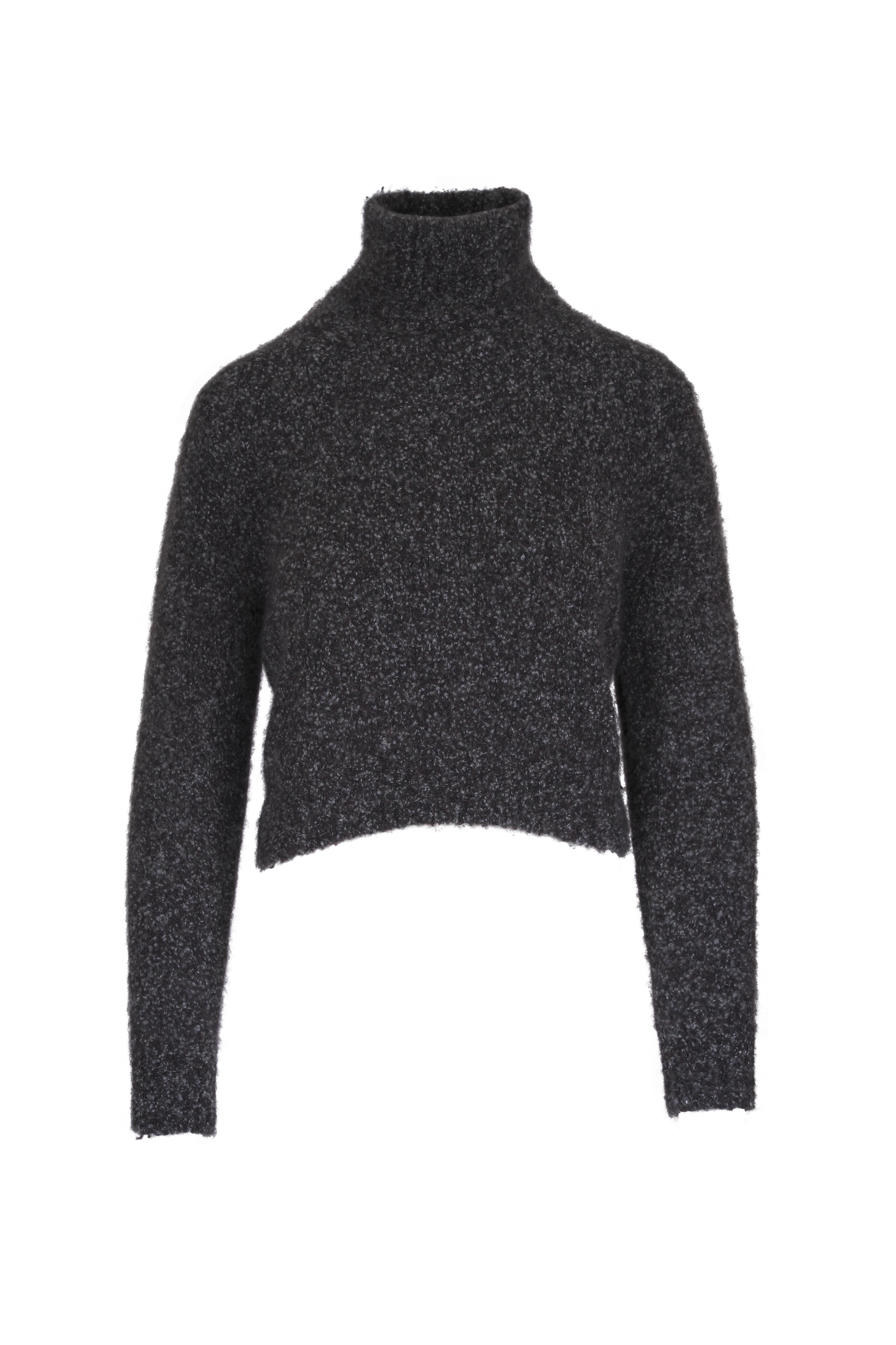 Maurizio Baldassari - Blue & Gray Cashmere & Silk Boucle Turtleneck - view 1