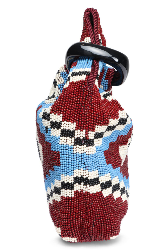 Veronica Beard Red Beaded Swing Top Handle Clutch - view 3