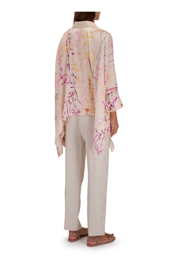 Agnona - Ivory Multi Floral Print Blouse